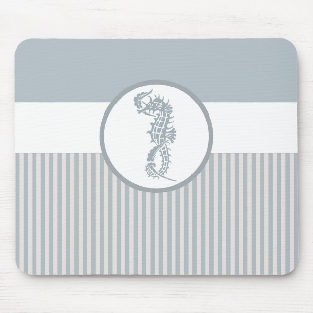 Seahorse Blue Classic Nautical Elegant Musmatta (Framsidan)