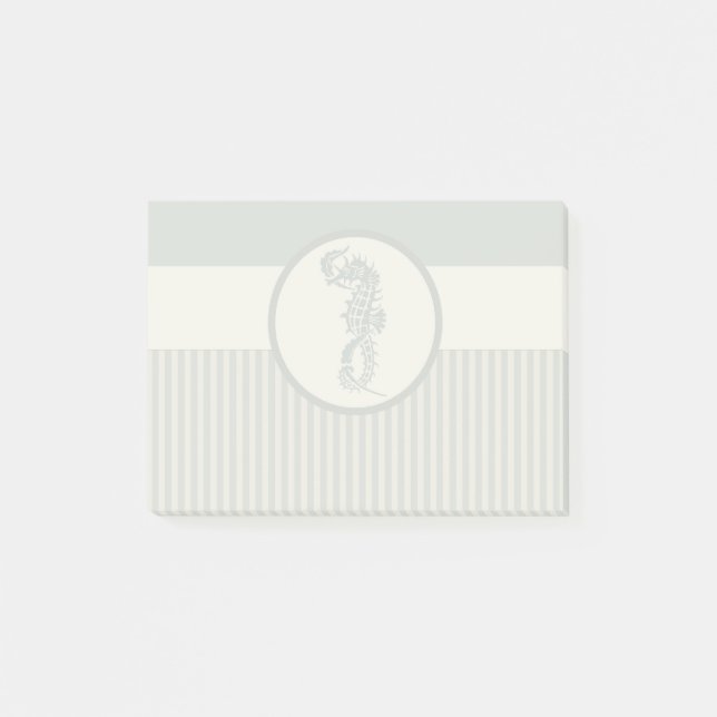 Seahorse Blue Classic Nautical Elegant Post-it Block (Framsida)