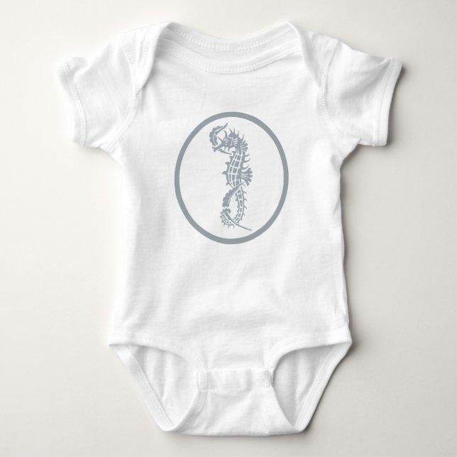 Seahorse Blue Classic Nautical Elegant T Shirt (Framsida)