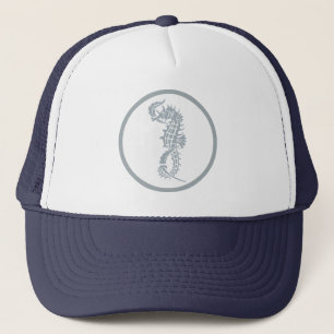 Seahorse Blue Classic Nautical Elegant Truckerkeps