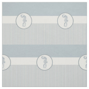 Seahorse Blue Classic Nautical Elegant Tyg