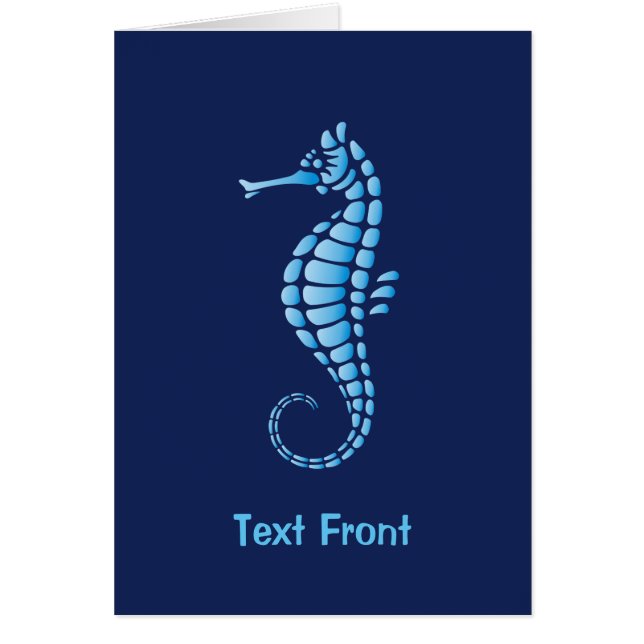 Seahorse Blue Hälsningskort (Framsidan)