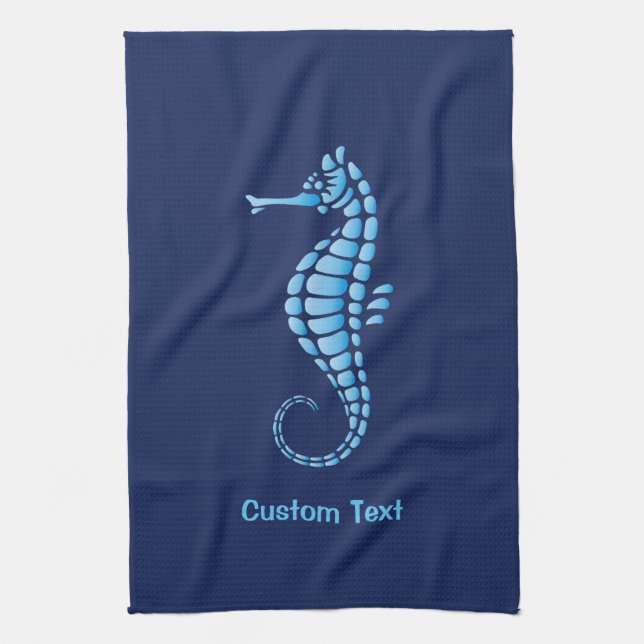 Seahorse Blue Kökshandduk (Vertikal)