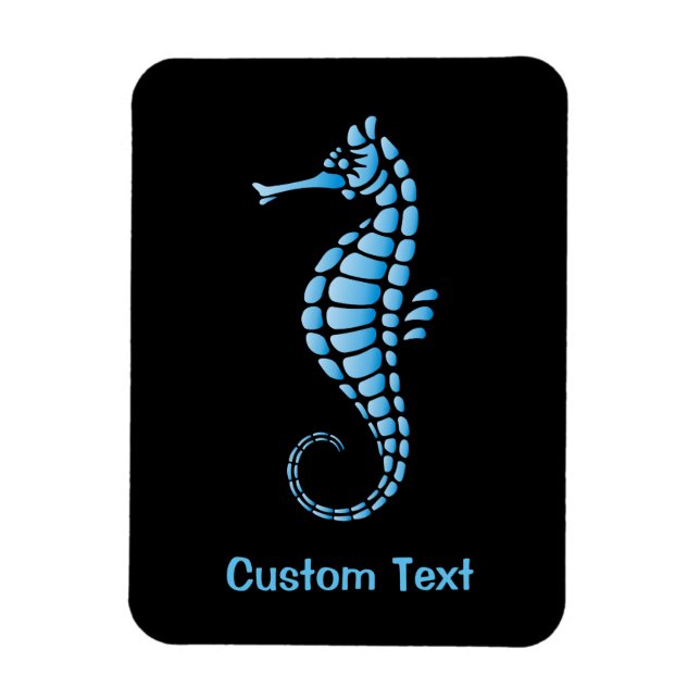 Seahorse Blue Magnet (Vertikal)