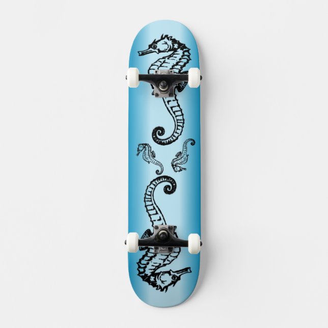 Seahorse Blue Skateboard Bräda 21,5 Cm (Framsida)