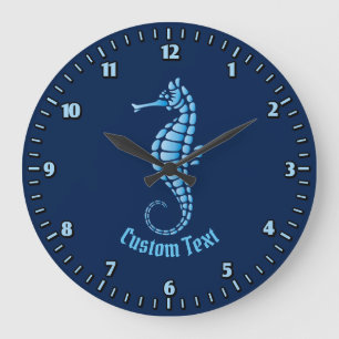 Seahorse Blue Stor Klocka