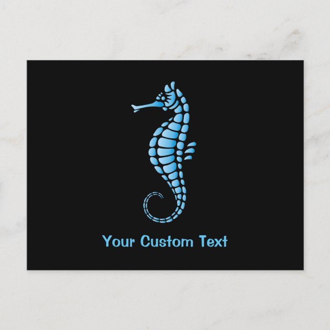 Seahorse Blue Vykort (Framsida)