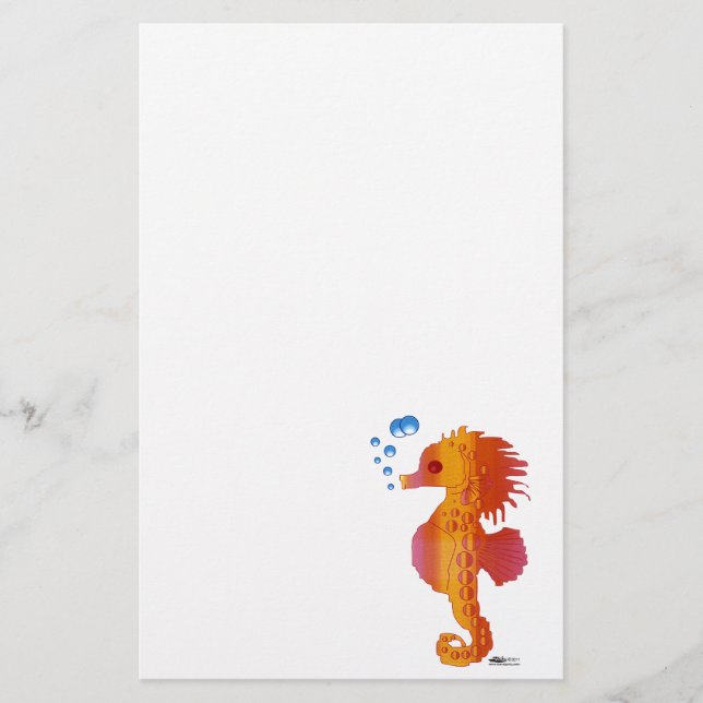 Seahorse Bubble Baby Brevpapper (Framsida)