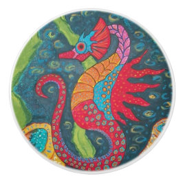 Seahorse Ceramic pull Knopp