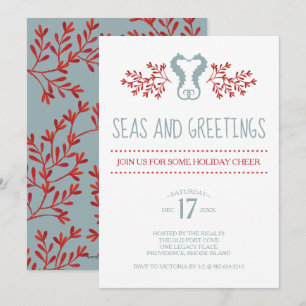 Seahorse Coastal jul Party Inbjudningar