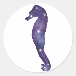 Seahorse Constellation Sticker Runt Klistermärke