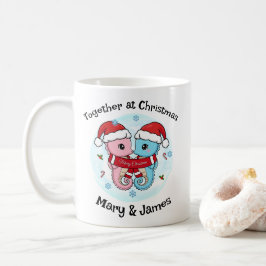Seahorse Couple Christmas Personalized Mug Kaffemugg