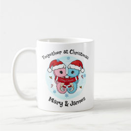 Seahorse Couple Christmas Personalized Mug Kaffemugg