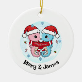 Seahorse Couple Personalized Christmas Ornament