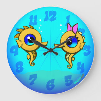 Seahorse Couple Stor Klocka