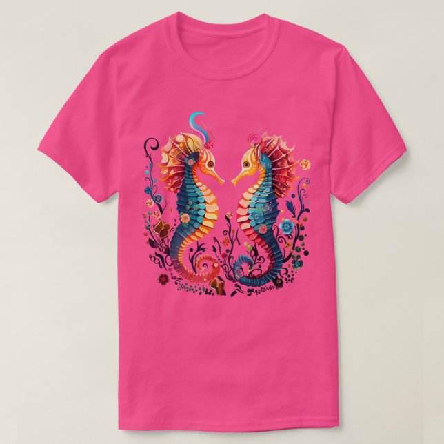 Seahorse Couple Valentine T Shirt (Design framsida)