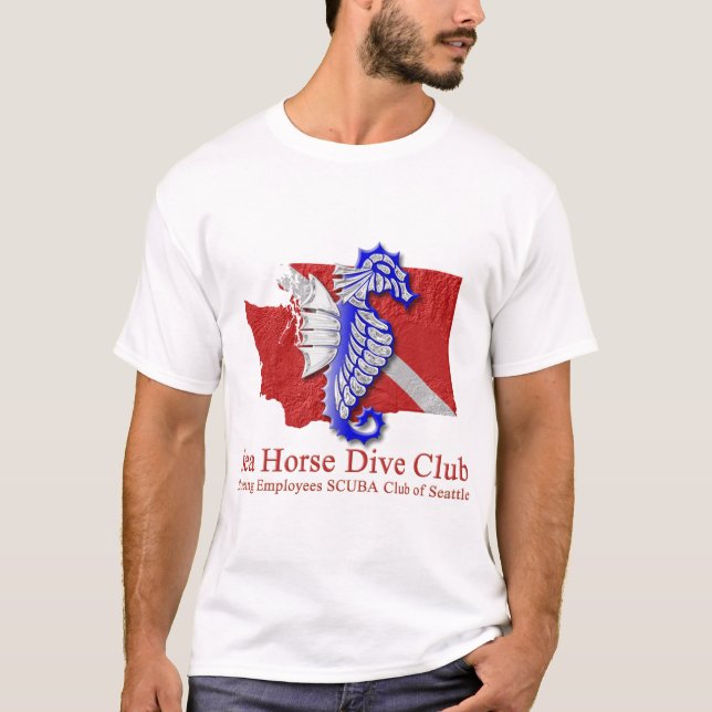 SeaHorse Dive Klubb logotyp Light t-shirt (Framsida)
