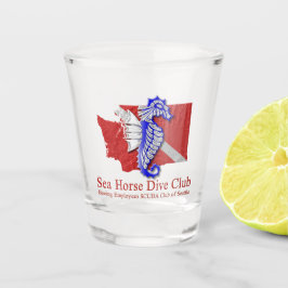 SeaHorse Dive Klubb Logotyp Shot Glass