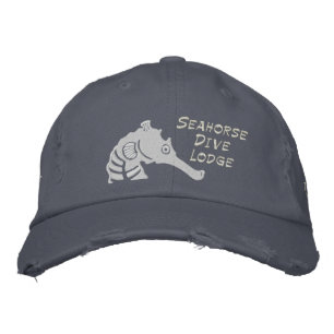 Seahorse Dive Lodge Embroized Hat Broderad Keps