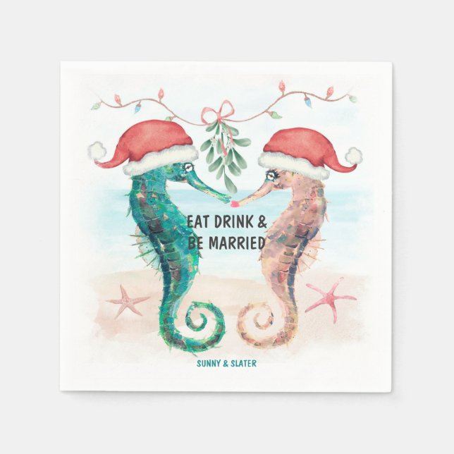 Seahorse Eat Drink ska vara gift med kustjulen Pappersservett (Framsidan)