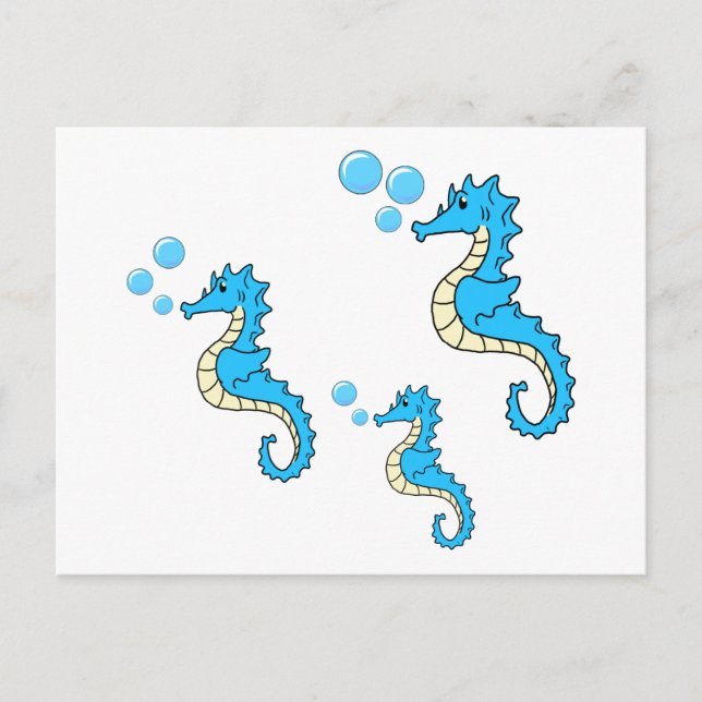 Seahorse Family Vykort (Framsida)