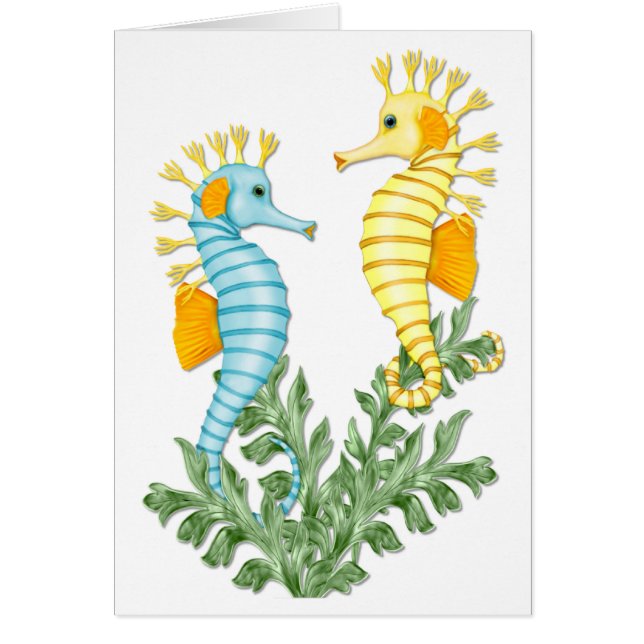 Seahorse Fantasy Hälsningskort (Framsidan)