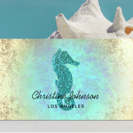 Seahorse faux glitter logotyp visitkort