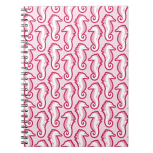 Seahorse Frolic anteckningsbok - rosa Med Spiral