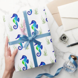Seahorse Gift Wrap Presentpapper