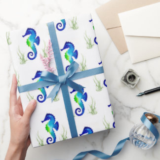 Seahorse Gift Wrap Presentpapper