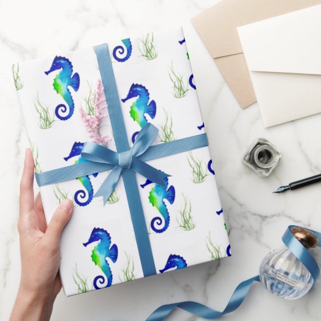 Seahorse Gift Wrap Presentpapper (Gifting)