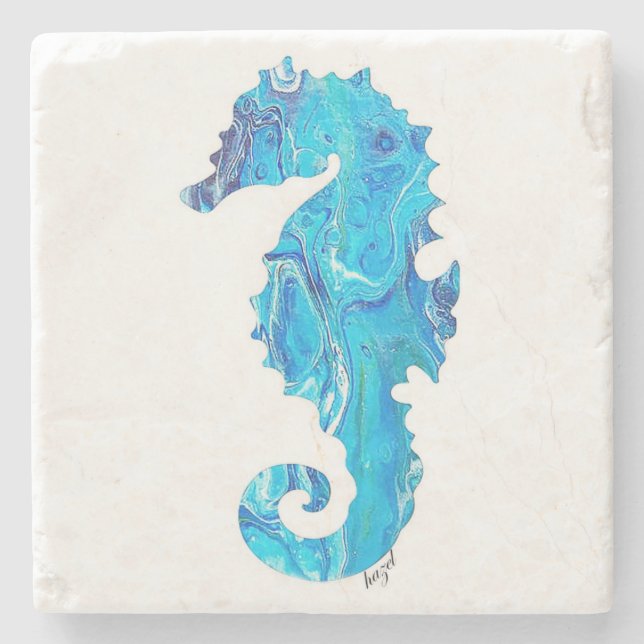 Seahorse Gifts, Seahorse Underlägg, Beach House Stenunderlägg (Framsidan)
