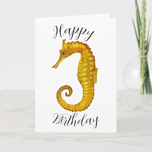 Seahorse Grattis på födelsedagen Kort (Framsida)