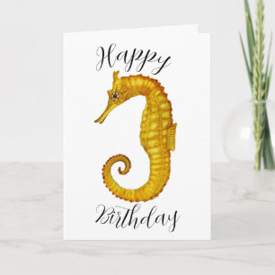 Seahorse Grattis på födelsedagen Kort