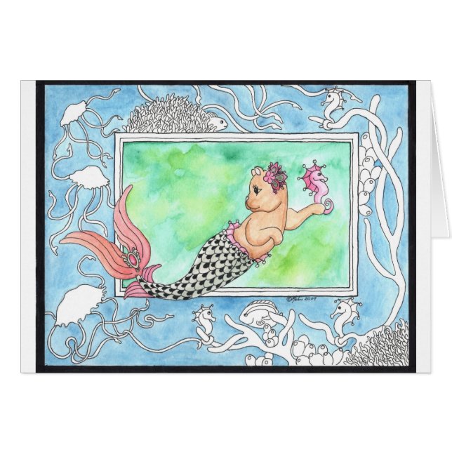 Seahorse Hälsningskort (Framsidan Horizontal)