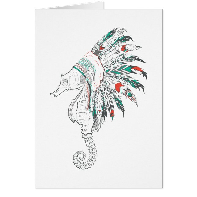 seahorse headdress hälsningskort (Framsidan)