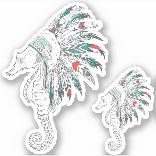 seahorse headdress klistermärken (Framsida)