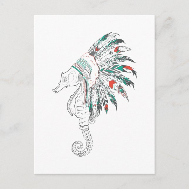 seahorse headdress vykort (Framsida)