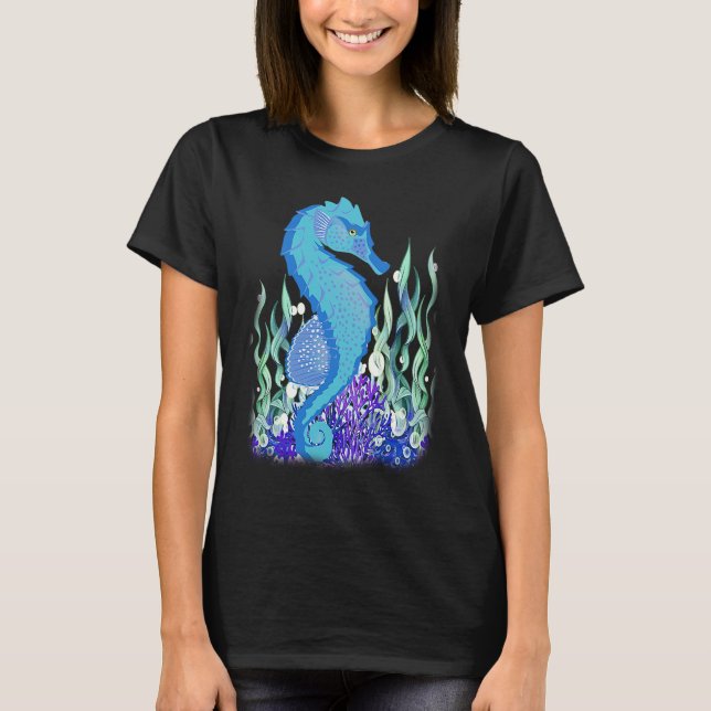 Seahorse I Aquatic Ocean I Sea Horse T Shirt (Framsida)