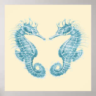 seahorse i kärlekkricka poster
