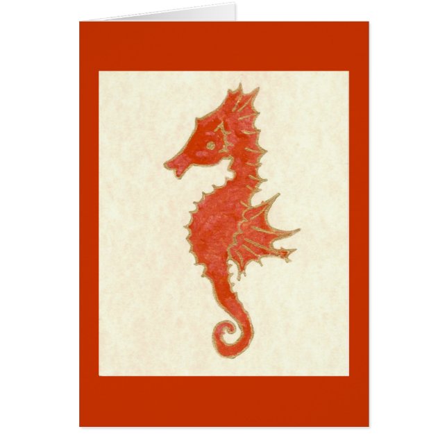 SEAHORSE I ORANGE HÄLSNINGSKORT (Framsidan)