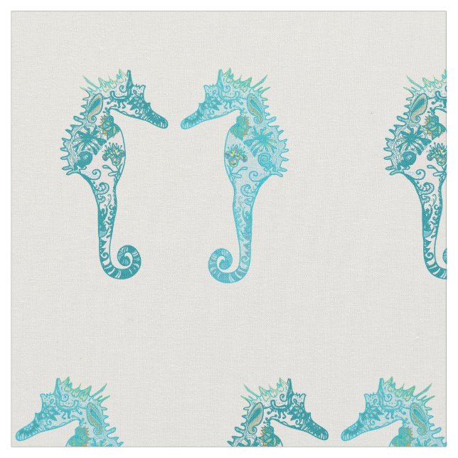 Seahorse kammat tyg för bomull (56" bredden) (Närbild)