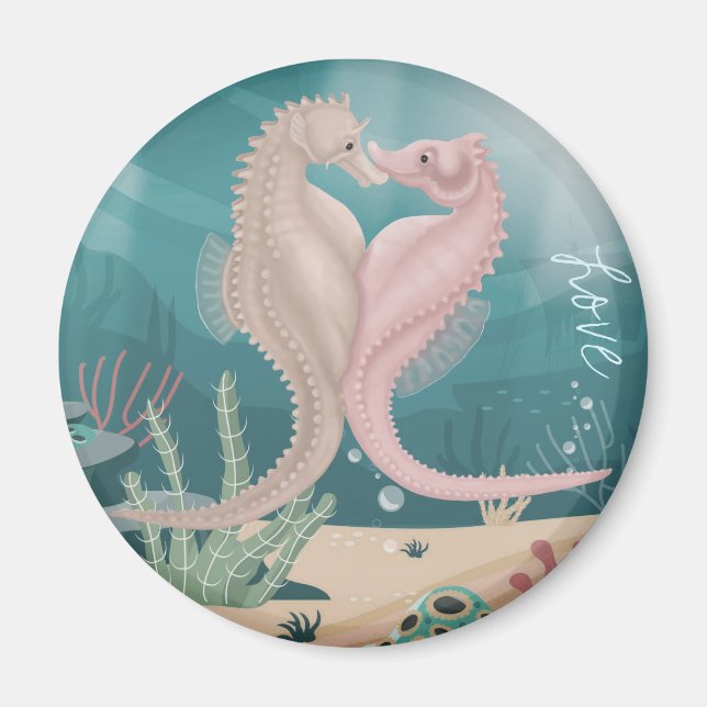 Seahorse Kärlek Magnet (Framsidan)