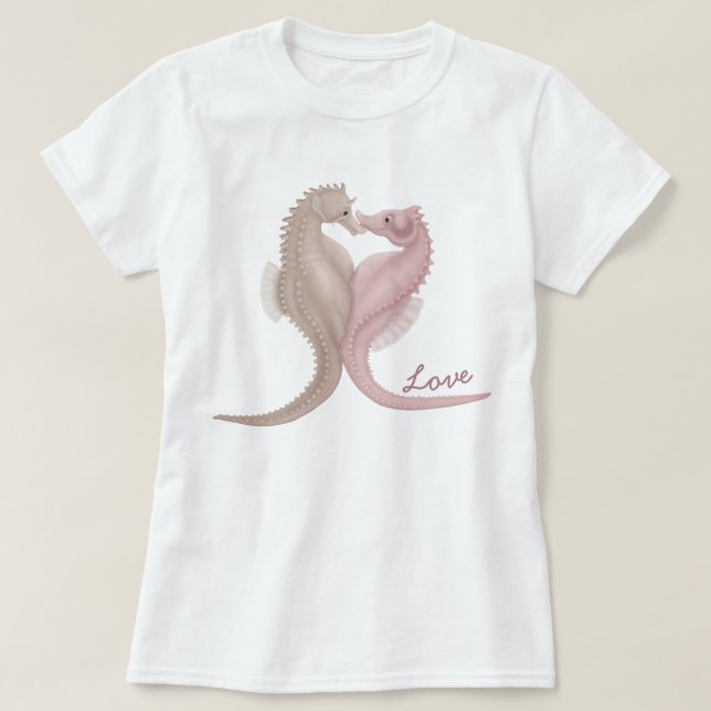 Seahorse Kärlek T Shirt (Design framsida)