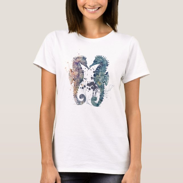 Seahorse Kärlek T Shirt (Framsida)