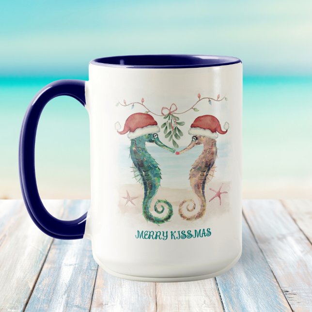 Seahorse Kiss Mistletoe Kustjul Mugg (Skapare uppladdad)