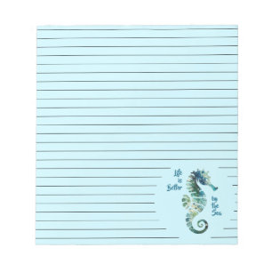 Seahorse - Life is Better by Sea Anteckningsblock