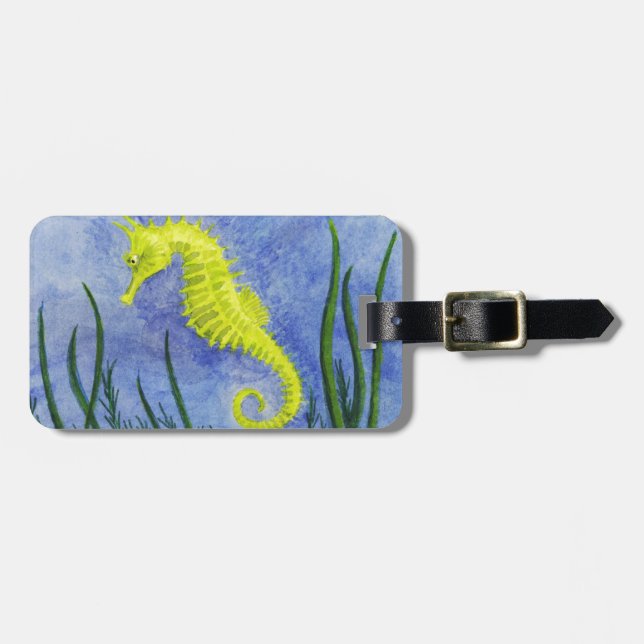 Seahorse Luggage Tag Bagagebricka (Horisontell Framsida)