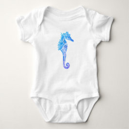 Seahorse mandala teckning baby bodydräkt tee