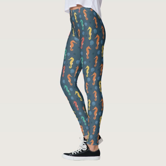 Seahorse Mönster Leggings (Vänster)